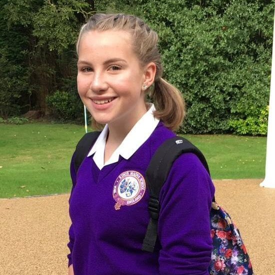 Jemima in King's Magna Middle School uniform.